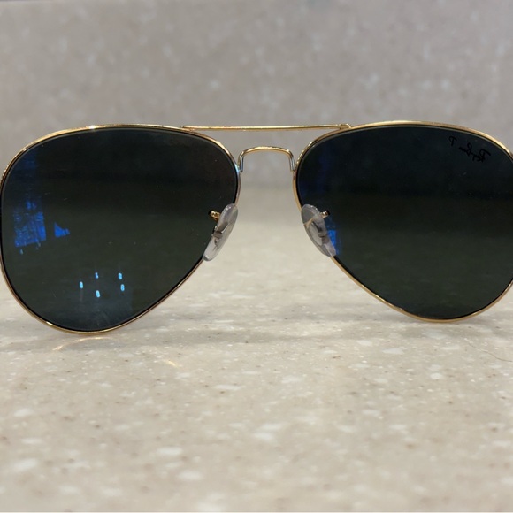 Ray-Ban Gold Frame Sunglasses with Black Lenses - Picture 4 of 6